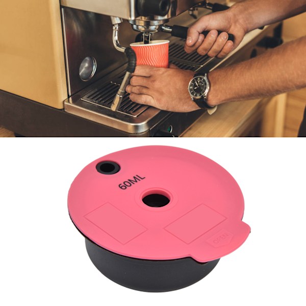 Återanvändbar kaffekapselkopp Påfyllningsbar kapselkopp Rosa kapselfilter för TYP CTPM1260ml