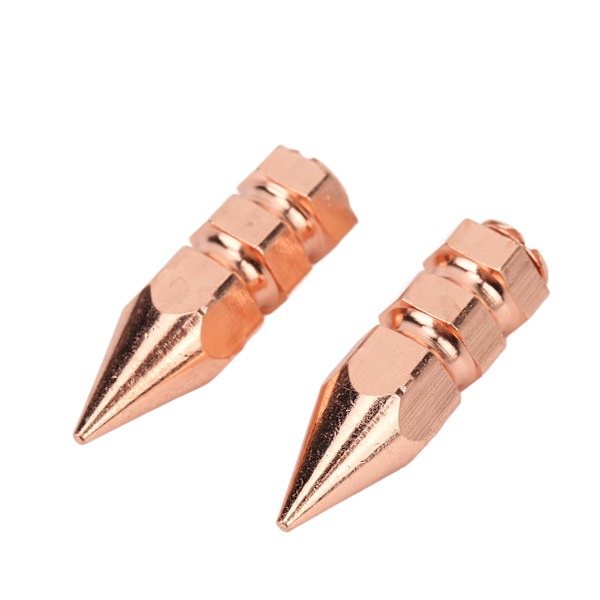 Klädspikar Roséguld Dubbelskikts Hexagon Mässing Kon Spikar DIY Hantverk Punk Stil Spik Nitar för Skor Paket 9x30MM