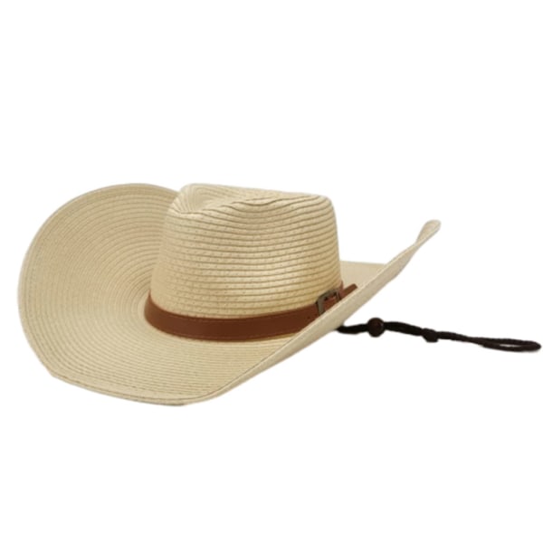 Unisex Cowboyhatt, Halmhatt, Herr Westernhatt, Sommar Solhatt, Halm Panamahatt