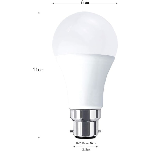 LED-lampa B22 10W motsvarande 80W 1000lm, Varmvit 3000K, 6-pack [Energiklass A+]