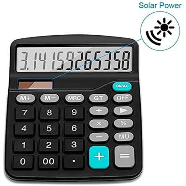 Bärbar Miniräknare, Sol- och Batteridriven, Ergonomisk Design Underlättar Användning, Brett Tangentbord Säkerställer Noggrannhet, Ökad