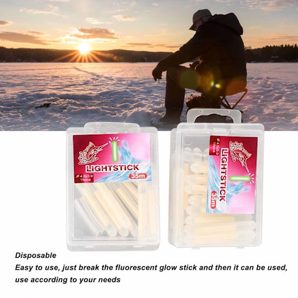 30 st Fiske Glow Sticks Plast Spö Topp Fluorescerande Ljusstavar för Mörker Nattfiske