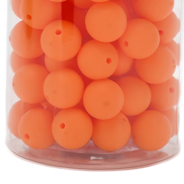 105 st 15mm Silikonpärlor Bulk Runda Silikonpärlor Lösa Pärlor för Armband Halsband Nyckelring Tillverkning Orange