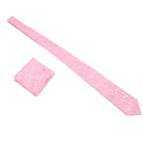 Herr slips och näsduk set rosa tryck klassisk stil slips näsduk kit för affärsmöte fest bröllop