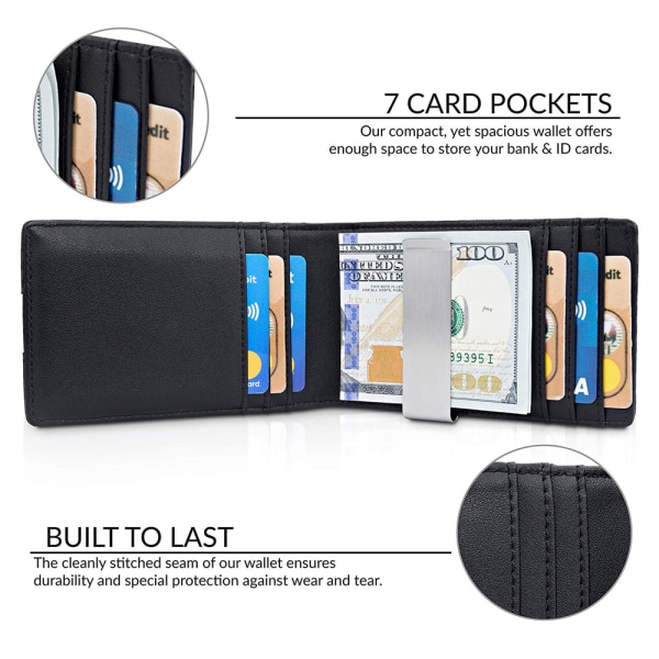 Ultratunn plånbok för män med plånbok, kreditkortshållare för män,