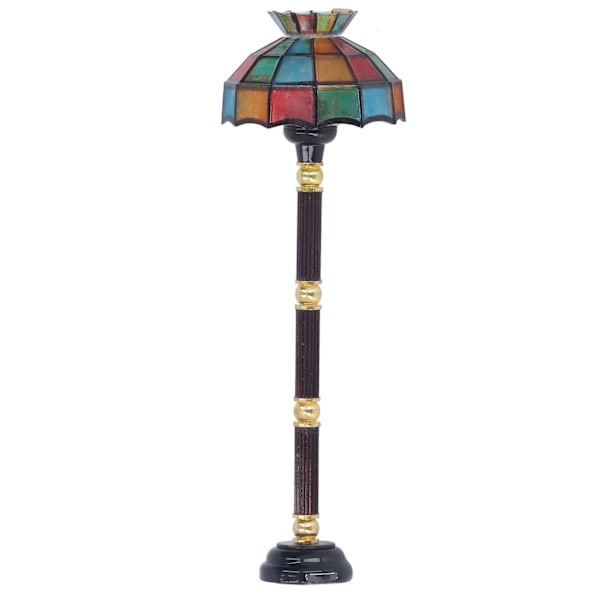 Miniatyrdockhus Golvlampa LED Färgglad Batteridriven 1:12 Realistiska Dockhusmöbler