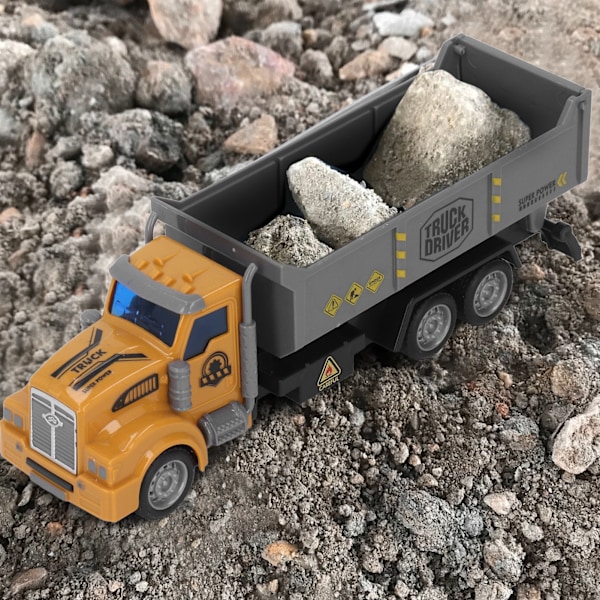 Dragbil i skala 1/48 med dragfunktion, levande pedagogisk, bekväm grepp, ABS-byggfordonsleksak för barn över 3 år (färglåda) lång huvud