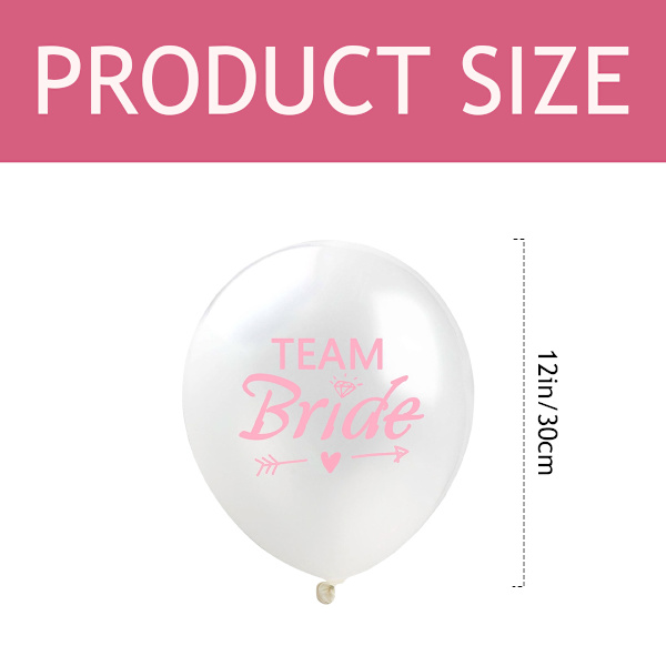 10 st/set vita latexballonger med tryckt text Team Bride för festdekoration