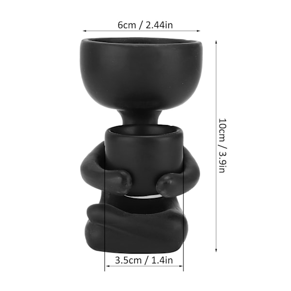 Växtkruka DIY Mini Söta Humanoid Svart Keramisk Blomkruka för Blommor Succulenter Hushållsdekoration Present