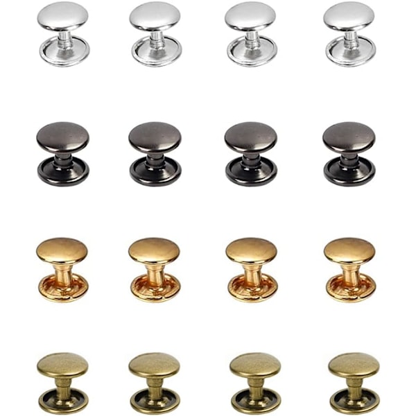 Lädernit 400 stycken Dubbellockskruvar Nitrörformiga Nitar Fästnit Lädernitar Set Heavy Duty Spänne för DIY Läderhantverk Nitar 4