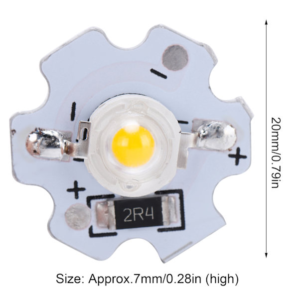 25 st 5V LED-chips 200LM 3W LED-lampor med hög effekt för DIY-belysningsarmaturer Gult ljus 588-590NM