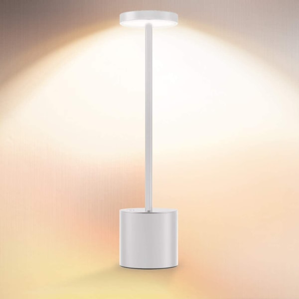 Sladdlös bordslampa, metall USB uppladdningsbar 2-nivåers ljusstyrka