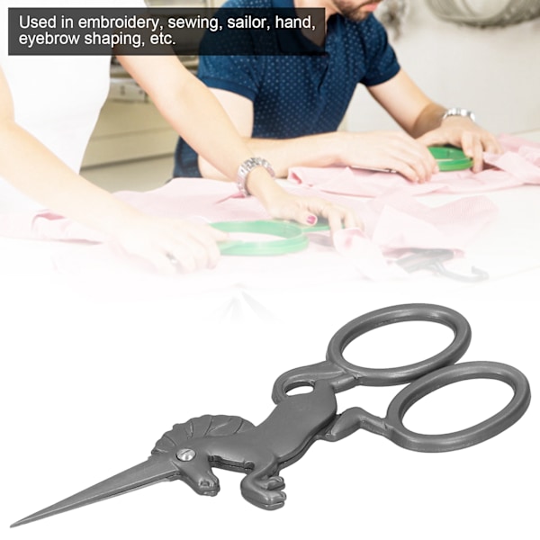 Sömnadsarbetssax i retrostil DIY broderi konstverk rostfritt stål hantverkssamling grå