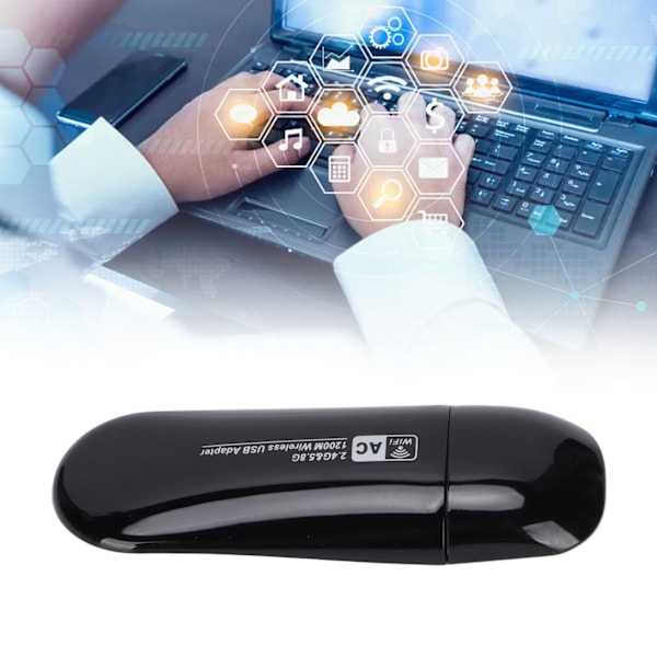 ZAPO W50S RTL8812AU 1200M Trådlöst Nätverkskort 2.4G 5.8G Band USB3.0 WiFi-kort för Android för Linux för Windows