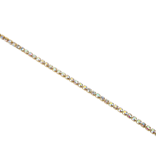 Rhinestone Trim Färgglad Glittrande 10 Meter Rhinestone Trim för Hushåll DIY Hantverk Kläder Dekoration PresentGuld Baksida AB Färg 3mm