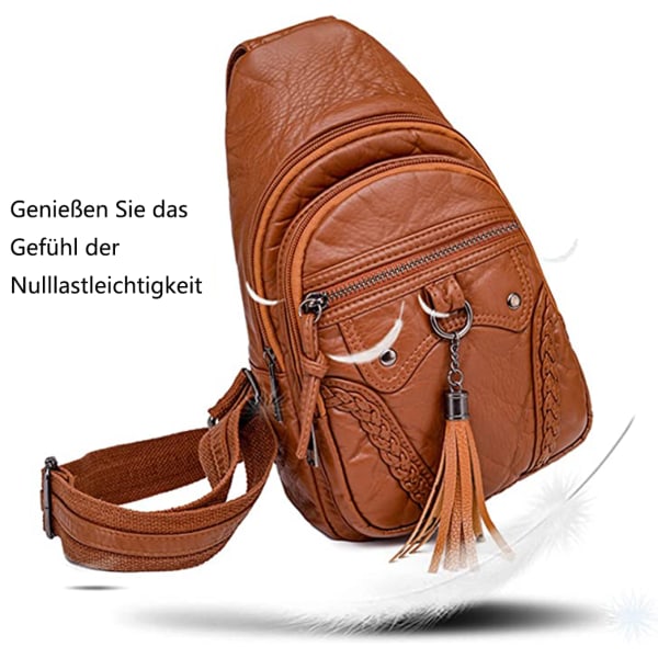 Kvinnors Slings Bag Liten Bröstväska Läder Axelväskor Mobiltelefon Axelväska Crossbody Axelväska Vattentät Handväska Miniväska för Utomhussporter,