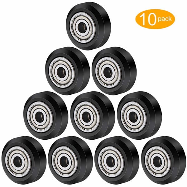 Utrustning Stor Plast Remskiva Hjul med Lager Passiv Rund Hjul Tomgångsskiva Växel Perlin Hjul för Ender 3, CR-10, CR-10S (Paket med 10 st) (Stor