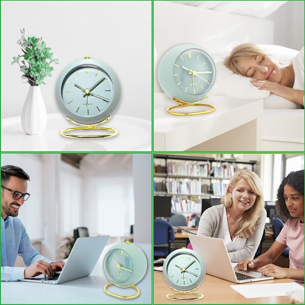 Elegant Skrivbordskompis: Klassisk Liten Design, Batteridriven Analog Väckarklocka, Med Lättanvända Knappar Och Bakgrundsbelysning För En Stilfull Och