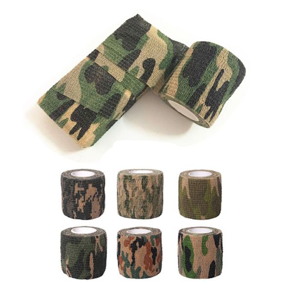 6 st kamouflagetejp camo stretchbandage självhäftande skyddande omslag för utomhuscamping
