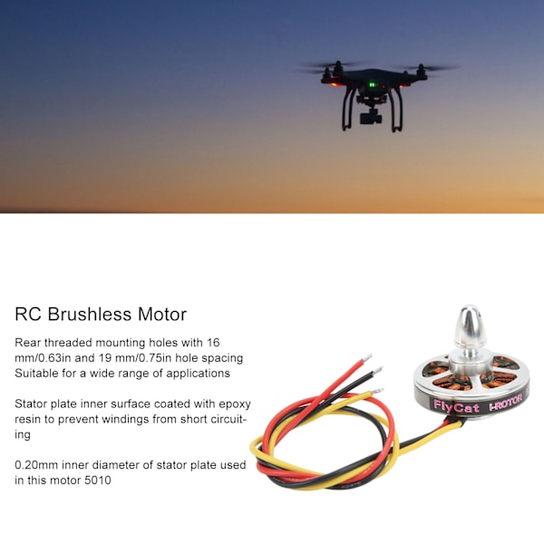 2 st 5010 360KV RC borstlös motor Multi Axes flygplansmotor för RC Quadcopter Multicopter Drone