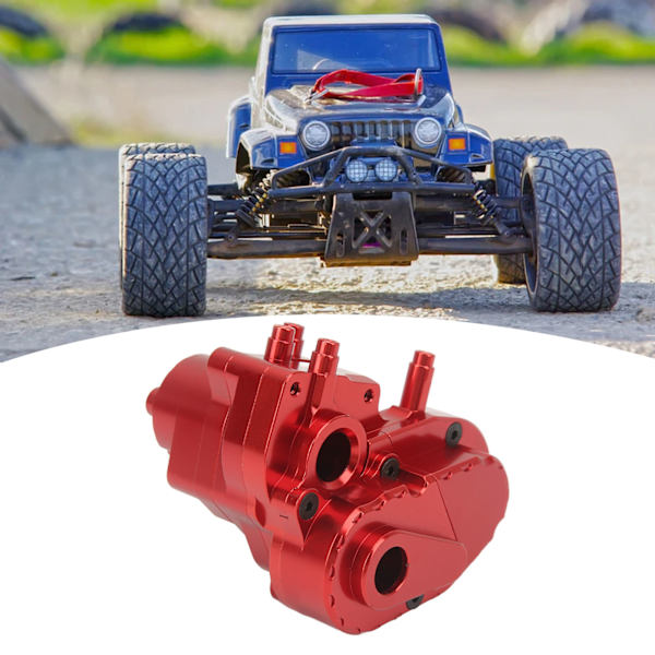 Växellåda Komplett Transmissionshus Aluminiumlegering Växellåda Skalhölje för Axial Capra 1.9 UTB Röd