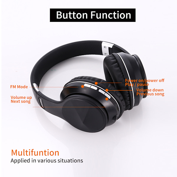 Trådlösa Bluetooth-hörlurar, hopfällbara hörlurar med mikrofoner, brusreducerande hörlurar för hemmakontor och resor
