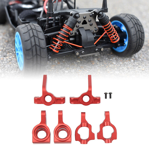 Metall RC Bil Uppgradering Delar Styrkopp Bakre Navbärare C-formad Säte Set för LOSI 1/10 22S 2WD Röd