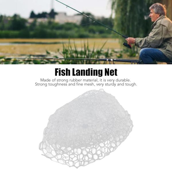 Hopfällbart fiskenät för flugfiske, hopfällbart fiskenät, 47 cm djup, gummi för utbyte