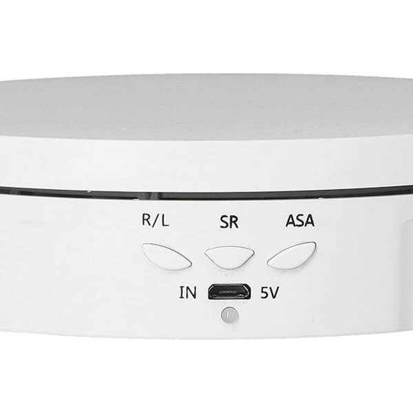145mm 360° Rund Automatisk Roterande Display Stativ 3 Hastighetskontroll USB-driven Smyckeskivspelare för Utställning Vit