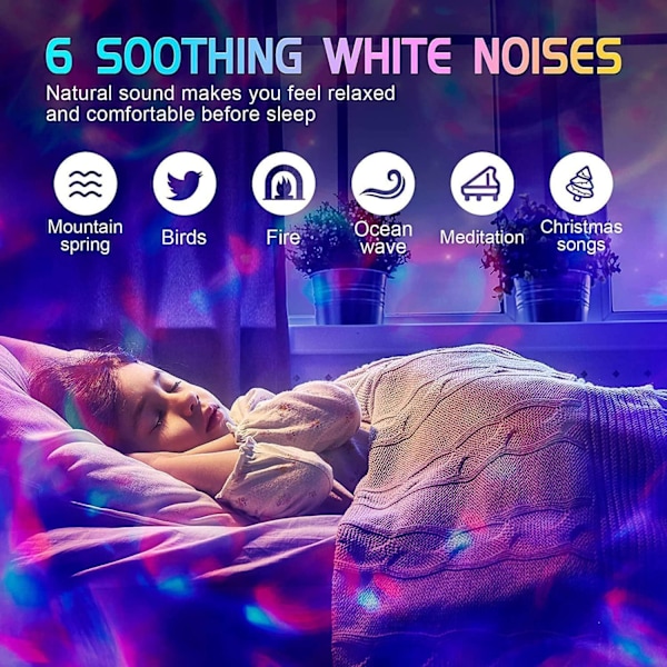 Tonårsrumsinredning, Norrskenseffekter Multifunktionell Galaxstjärnprojektor med Bluetooth-högtalare, Perfekt som födelsedagspresent eller julklapp