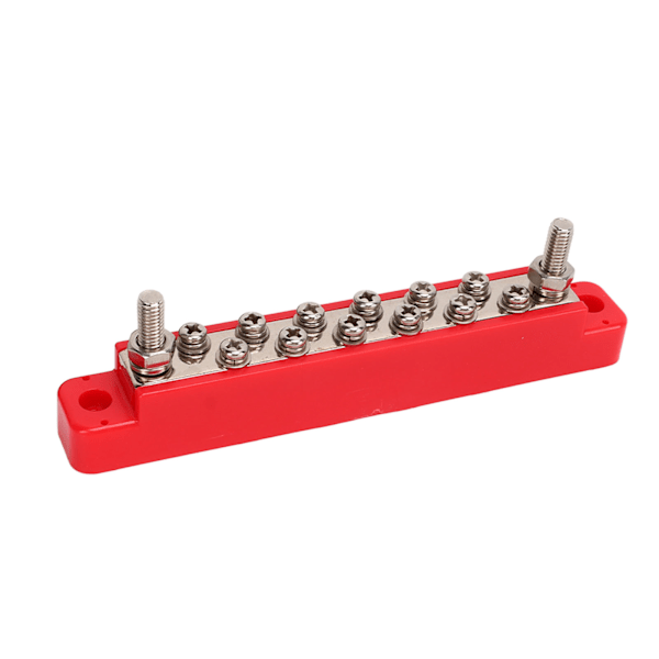 2 st 14-polig Strömfördelningsblock Bussbar Set 2xM6 Post 12xM4 Skruv Batteripolbox med Lock med 32 Terminaler