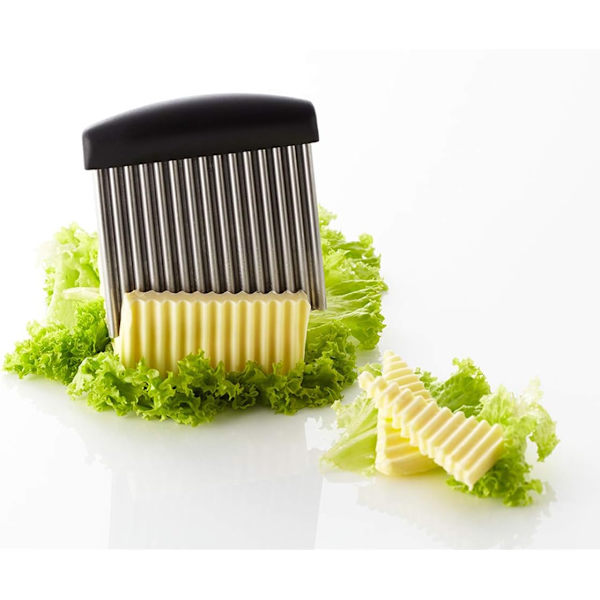 Triangel Crinkle Cutter, Professionell rostfri vågblad i rostfritt stål för vågskurna pommes frites, grönsaker och mer