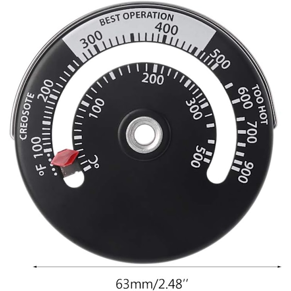 Magnetisk spisröksrörstermometer Vedspisrörsrör Multibränsle Vedspis (Termometer)