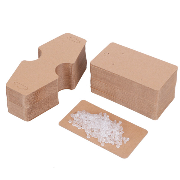 Örhänge Halsband Displaykort Örhänge Pluggar Kit DIY Smycken Förpackningstillbehör Brun