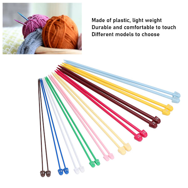 20 st stickor i flera färger, bärbara 27 cm stickor i plast för DIY-entusiaster