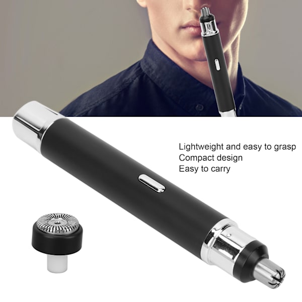 Näshårstrimmer USB Mini 2 i 1 Bärbar Lågbrus Hög Hastighet Öronhårstrimningsmaskin Svart