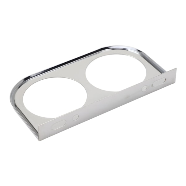 2 Håls Mätarpanel 2‑1/16 Tum 52MM Universal Metall Bilmätare Fäste Instrumentpanel Silver