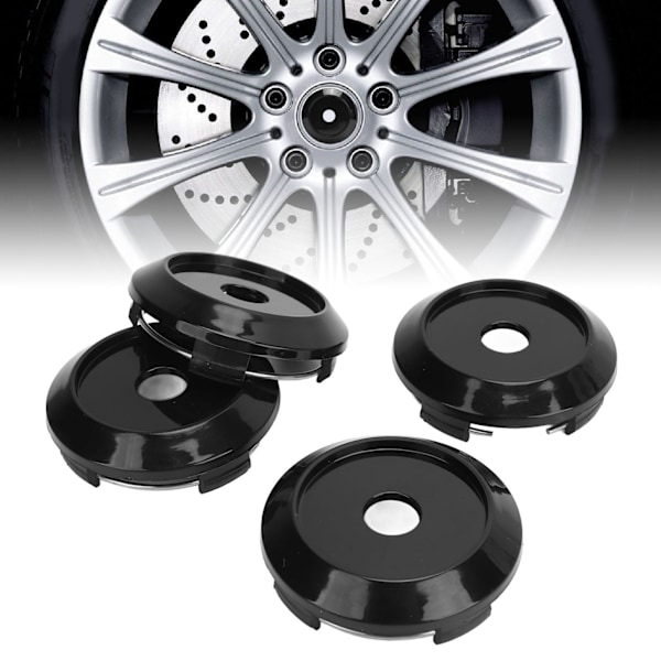 64mm 4STK Bilhjul Navkapsel Rostskydd Svart Däckfälg Navskydd Universal för Fordon