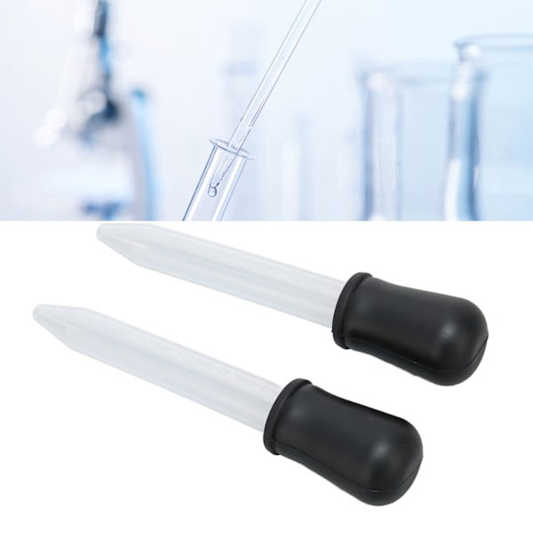 2 st Droppipetter i flytande form med 5 ml kapacitet Säker Pålitlig Lättvikt Kompakt Bärbar Pipetter för Vetenskapliga ExperimentSvart