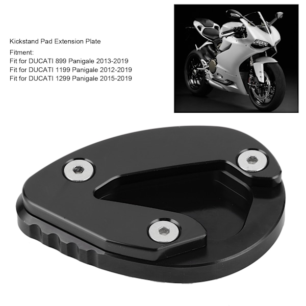 Motorcykel Sidostödsförlängare Fotplatta Passar DUCATI 1199 1299 Panigale Svart