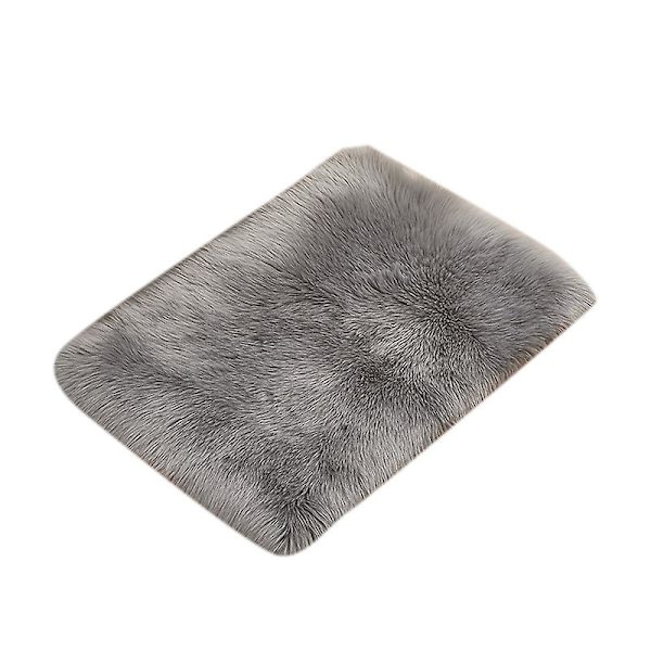 Lång plysch ultralen mjuk fluffig matta rektangulär form konstgjord fårskinn ullmatta för vardagsrum sovrum balkong golvmattor, modell: Vit 400 X 400Mm