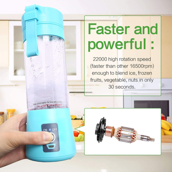 Kompakt mixer i Nutribullet-stil, tystgående portabel mixer för smoothies, resevänlig design för sport, resor, gym, hem och kontor