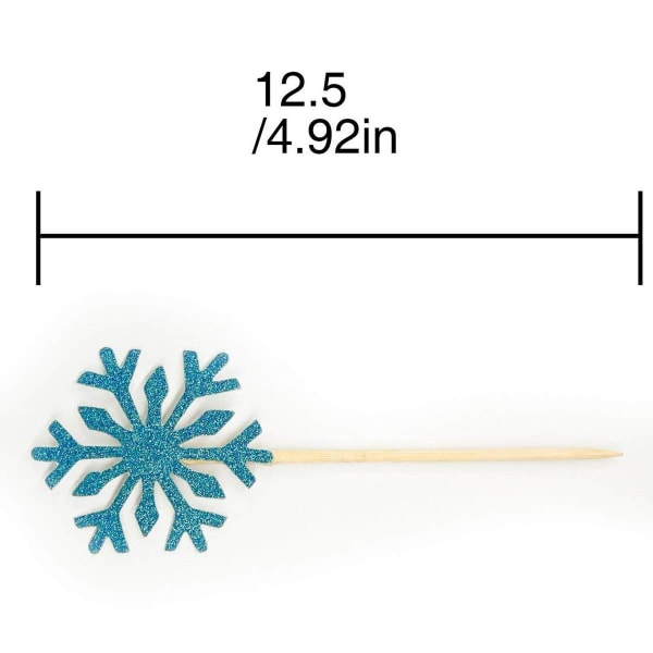 20 st bröllopstårta dekoration frysta cupcake toppers tandpetare, silver/blå/snö