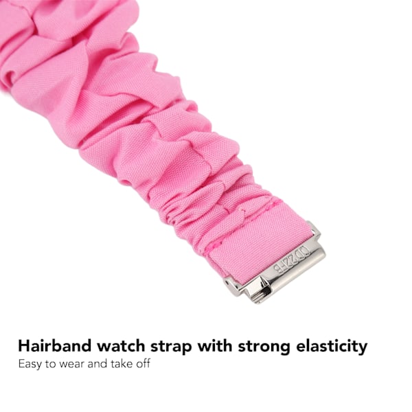 Flätat nylonklockarmband i rostfritt stål med spänne, 4 fjäderstångsersättning, scrunchie-klockarmband för Fitbit Versa