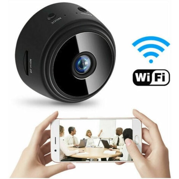 Mini Spy Kamera Trådlös HD WiFi CCTV Kamera med Nattseende och Detektor, Trådlös Baby Säkerhetsvideo Övervakningskamera Inomhus/Utomhus Dold