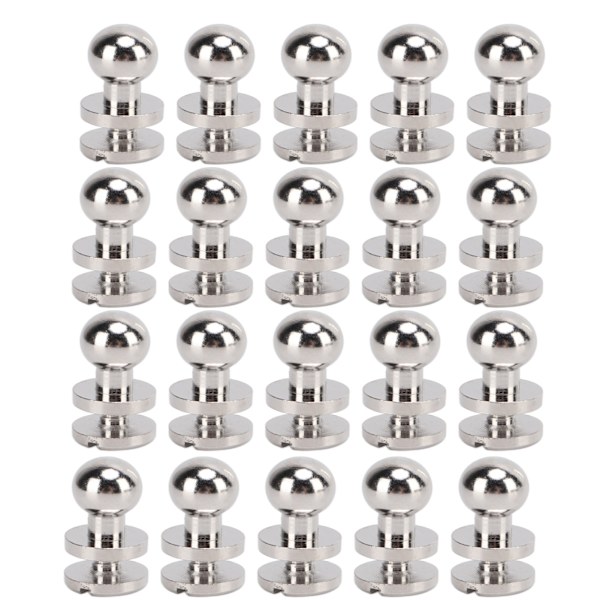 20 set mässingsnitar silver slitstyrka DIY-projekttillbehör för bälteshandväskor 7x6 mm