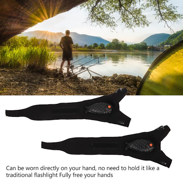 Ficklampa Handskar Uppladdningsbara Andningsbara Fingerlösa Handsfree LED Ljus Handskar för Fiske Cykling 1 Par Fisk Typ