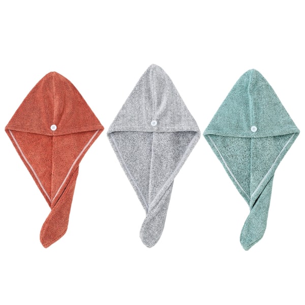 3-Pack Hårhandduk Bambutyg Mjuka duschhanddukar för kvinnor för