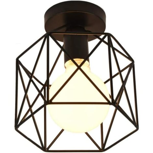 Taklampa - modell C - liten svart modell (15 cm i diameter) - utan ljuskälla