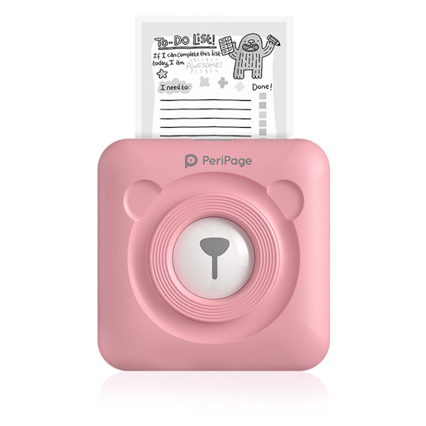 Bärbar fotoprinter för utskrift av foton/bilder/memo/kvitton, trådlös BT-anslutning, USB-kabel för Android iOS Windows smartphones